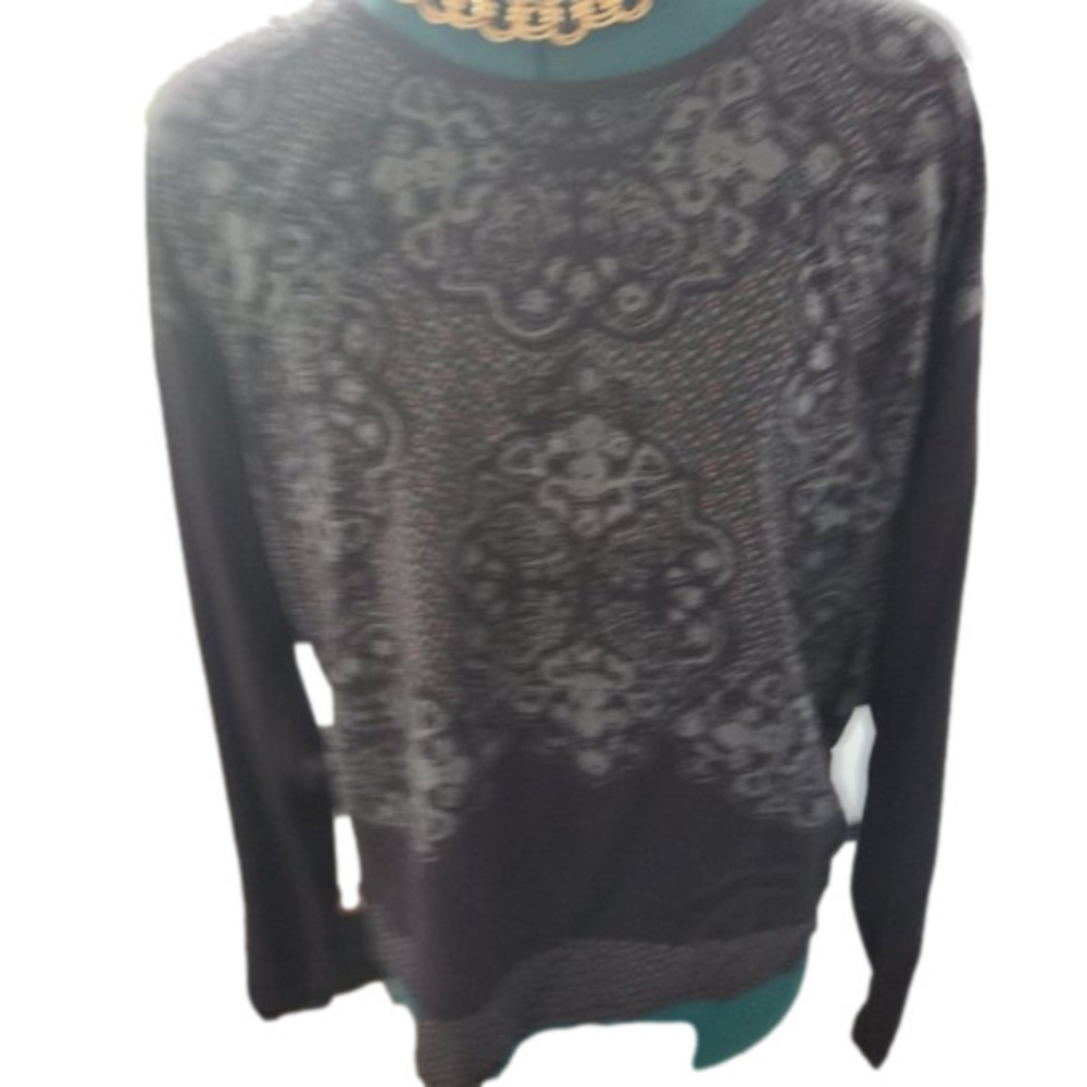P006. Sandwich Long-sleeve Black and Grey T-shirt |38